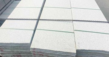 包头芝麻白毛板，石材毛板