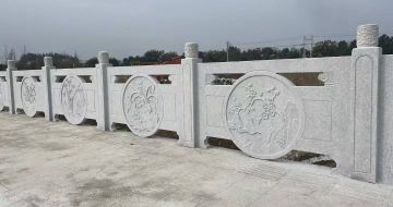 包头芝麻白河道栏杆 石材栏杆