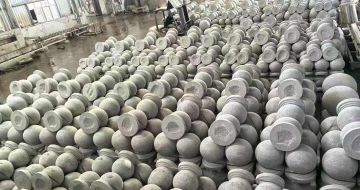 包头芝麻白圆球 石球 挡车球