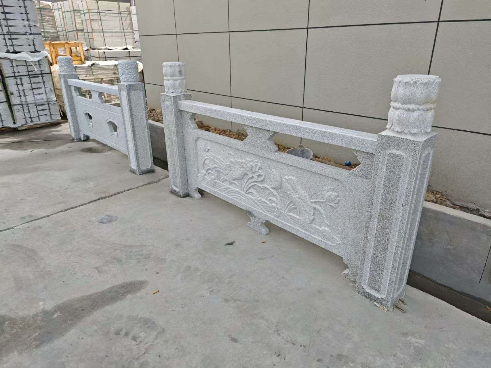 包头芝麻白河道栏杆 石材栏杆